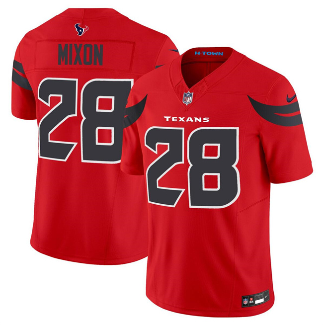 Men's Houston Texans #28 Joe Mixon Red 2024 Alternate F.U.S.E Limited Stitched Jersey Men's Houston Texans #28 Joe Mixon Red 2024 Alternate F.U.S.E Limited Stitched Jersey