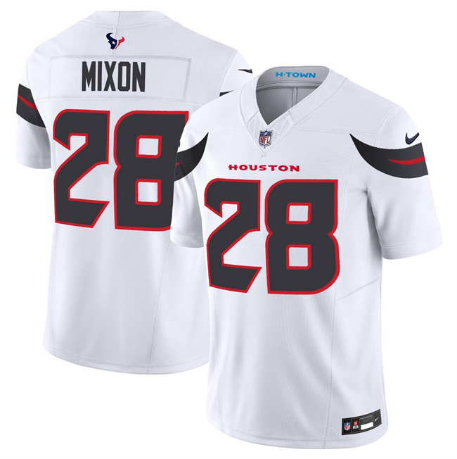 Men's Houston Texans #28 Joe Mixon White 2024 Vapor F.U.S.E. Limited Stitched Jersey Men's Houston Texans #28 Joe Mixon White 2024 Vapor F.U.S.E. Limited Stitched Jersey