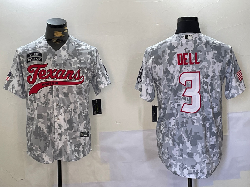 Men's Houston Texans #3 Tank Dell Camo With Patch Cool Base Stitched Baseball Jersey Men's Houston Texans #3 Tank Dell Camo With Patch Cool Base Stitched Baseball Jersey