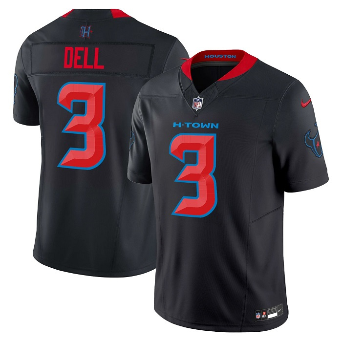 Men's Houston Texans #3 Tank Dell Navy 2024 2nd Alternate F.U.S.E Vapor Stitched Jersey