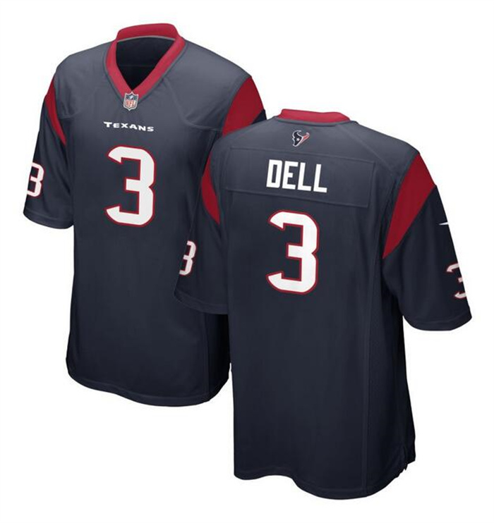 Men's Houston Texans #3 Tank Dell Navy Stitched Game Football Jersey Men's Houston Texans #3 Tank Dell Navy Stitched Game Football Jersey