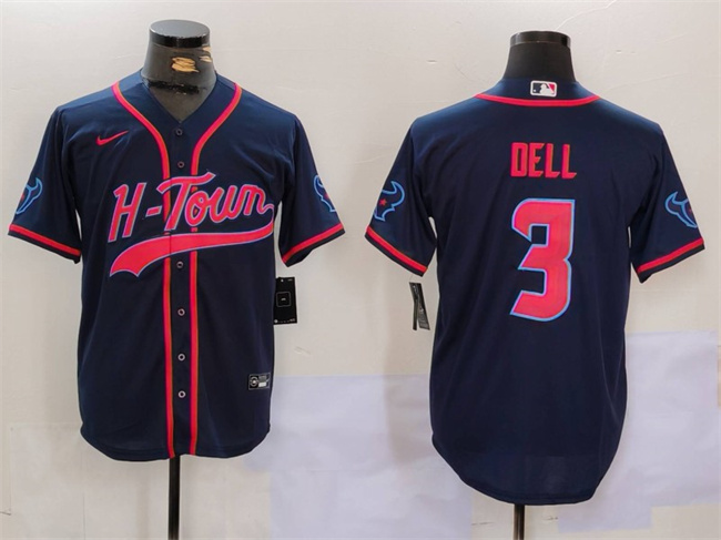 Men's Houston Texans #3 Tank Dell Navy With Patch Cool Base Stitched Baseball Jersey Men's Houston Texans #3 Tank Dell Navy With Patch Cool Base Stitched Baseball Jersey
