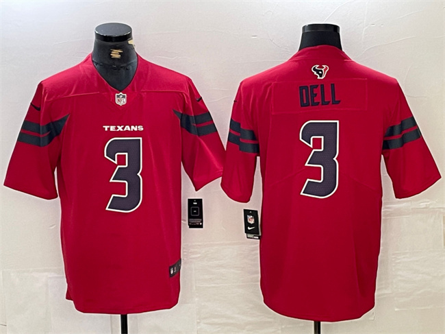 Men's Houston Texans #3 Tank Dell Red Vapor Untouchable Stitched Football Jersey