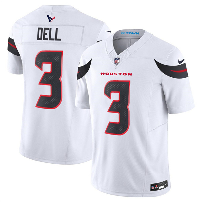 Men's Houston Texans #3 Tank Dell White 2024 Vapor F.U.S.E. Limited Stitched Jersey Men's Houston Texans #3 Tank Dell White 2024 Vapor F.U.S.E. Limited Stitched Jersey