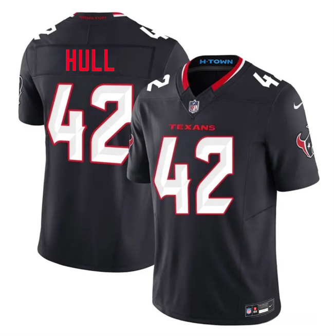 Men's Houston Texans #42 Evan Hull Navy 2nd Alternate 2026 F.U.S.E. Vapor Limited Stitched Football Jersey