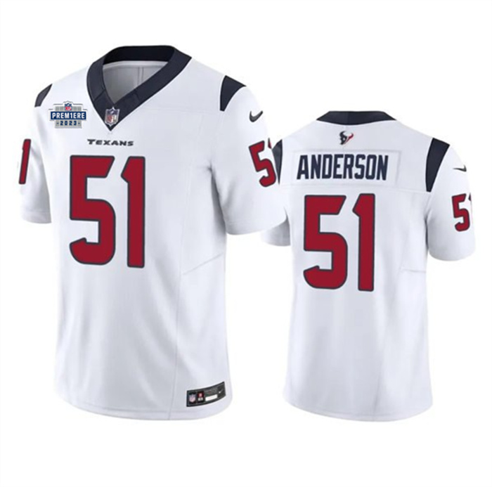 Men's Houston Texans #51 Will Anderson Jr. White 2023 F.U.S.E. With Prem1ere Patch Vapor Untouchable Limited Stitched Football Jersey Men's Houston Texans #51 Will Anderson Jr. White 2023 F.U.S.E. With Prem1ere Patch Vapor Untouchable Limited Stitched Football Jersey