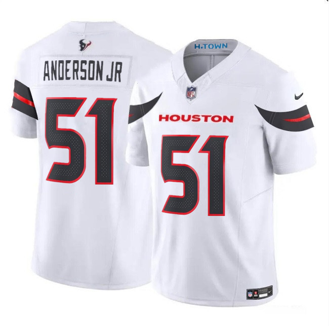 Men's Houston Texans #51 Will Anderson Jr. White 2024 Vapor F.U.S.E. Limited Stitched Jersey Men's Houston Texans #51 Will Anderson Jr. White 2024 Vapor F.U.S.E. Limited Stitched Jersey