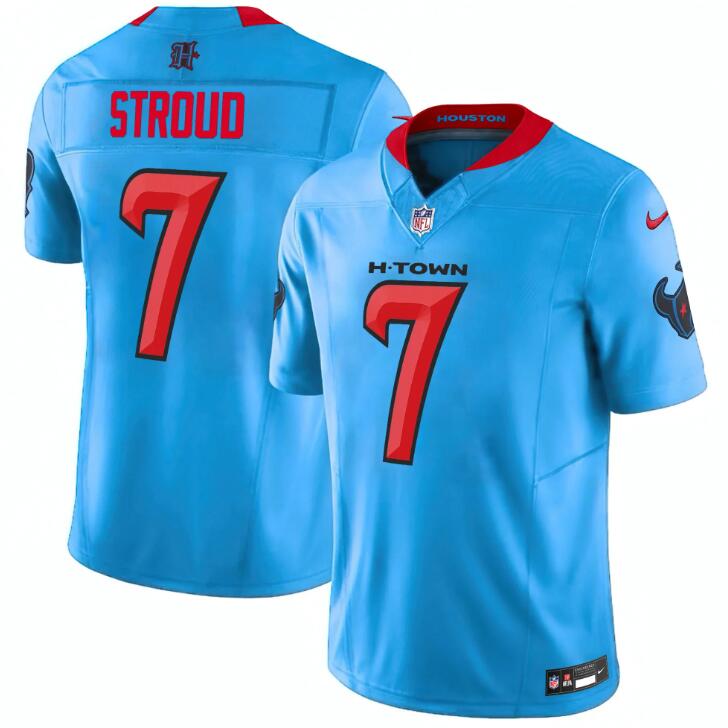 Men's Houston Texans #7 C.J. Stroud Blue 2024 Vapor F.U.S.E. Limited Stitched Jersey Men's Houston Texans #7 C.J. Stroud Blue 2024 Vapor F.U.S.E. Limited Stitched Jersey