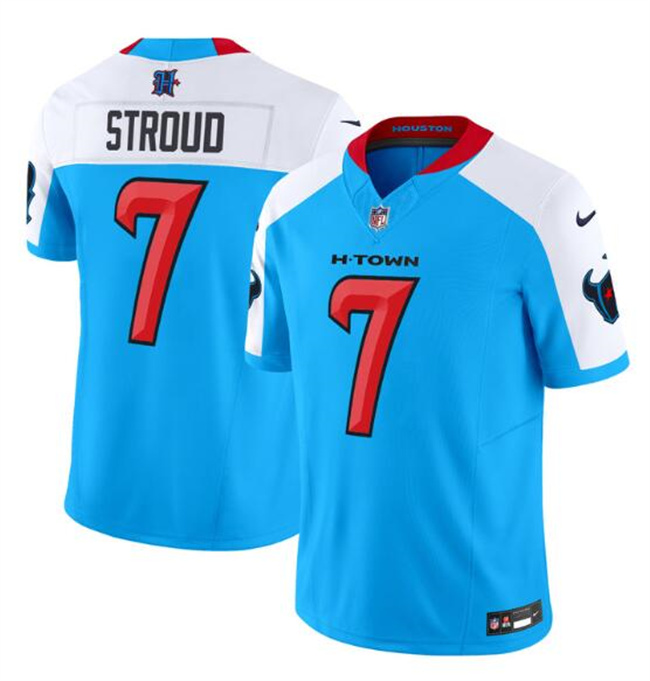 Men's Houston Texans #7 C.J. Stroud Blue White F.U.S.E. Vapor Limited Stitched Jersey