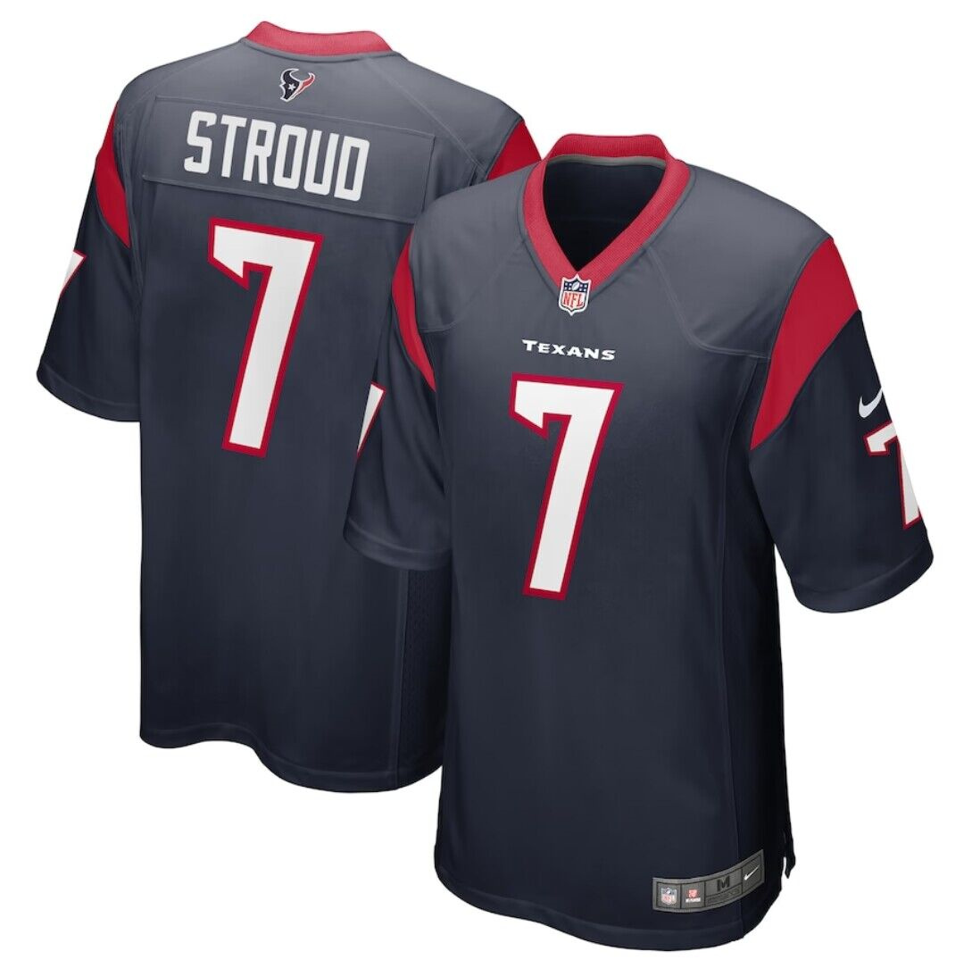 Men's Houston Texans #7 C.J. Stroud Navy Stitched Game Jersey Men's Houston Texans #7 C.J. Stroud Navy Stitched Game Jersey