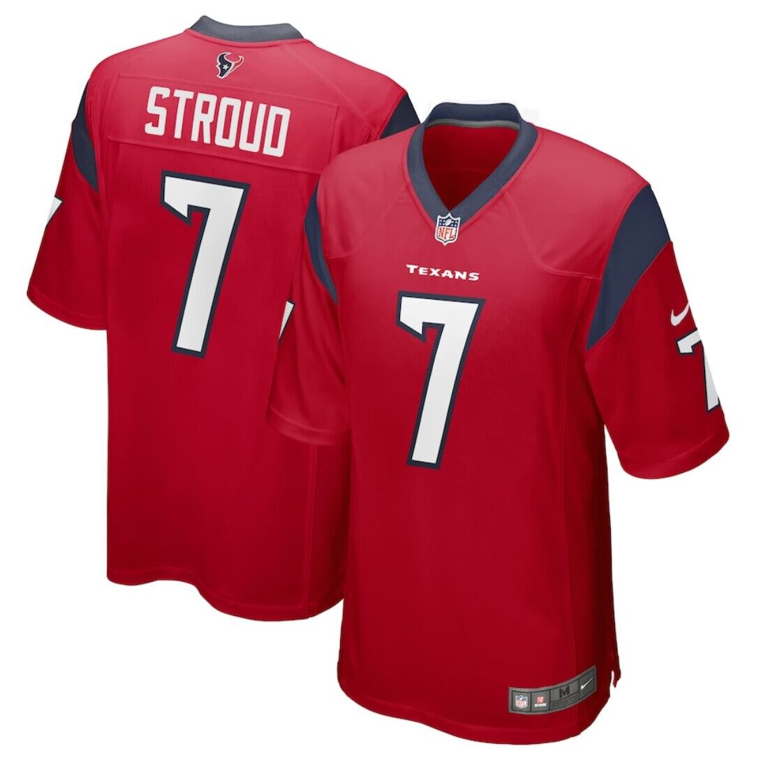 Men's Houston Texans #7 C.J. Stroud Red Stitched Game Jersey Men's Houston Texans #7 C.J. Stroud Red Stitched Game Jersey