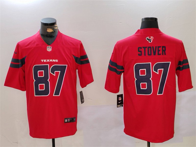 Men's Houston Texans #87 Cade Stover Red Vapor Untouchable Stitched Football Jersey