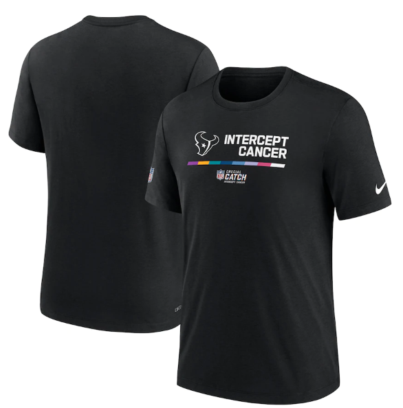 Men's Houston Texans 2022 Black Crucial Catch Performance T-Shirt Men's Houston Texans 2022 Black Crucial Catch Performance T-Shirt