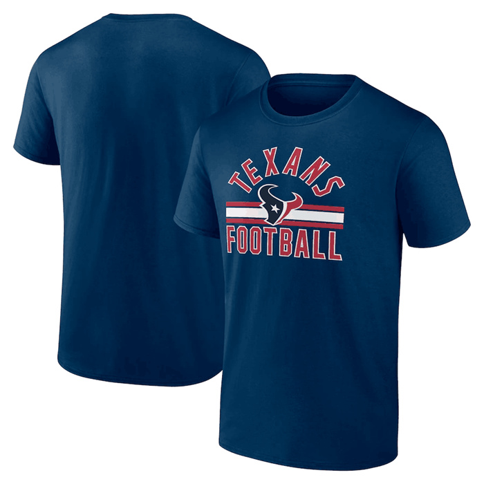 Men's Houston Texans Navy Arch Stripe T-Shirt Men's Houston Texans Navy Arch Stripe T-Shirt