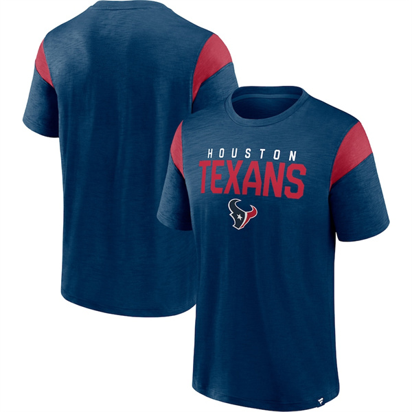 Men's Houston Texans Navy Red Home Stretch Team T-Shirt Men's Houston Texans Navy Red Home Stretch Team T-Shirt