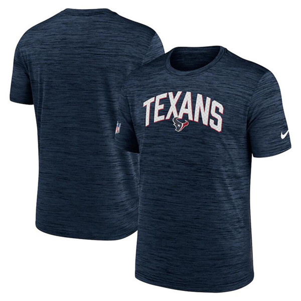 Men's Houston Texans Navy Sideline Velocity Stack Performance T-Shirt Men's Houston Texans Navy Sideline Velocity Stack Performance T-Shirt