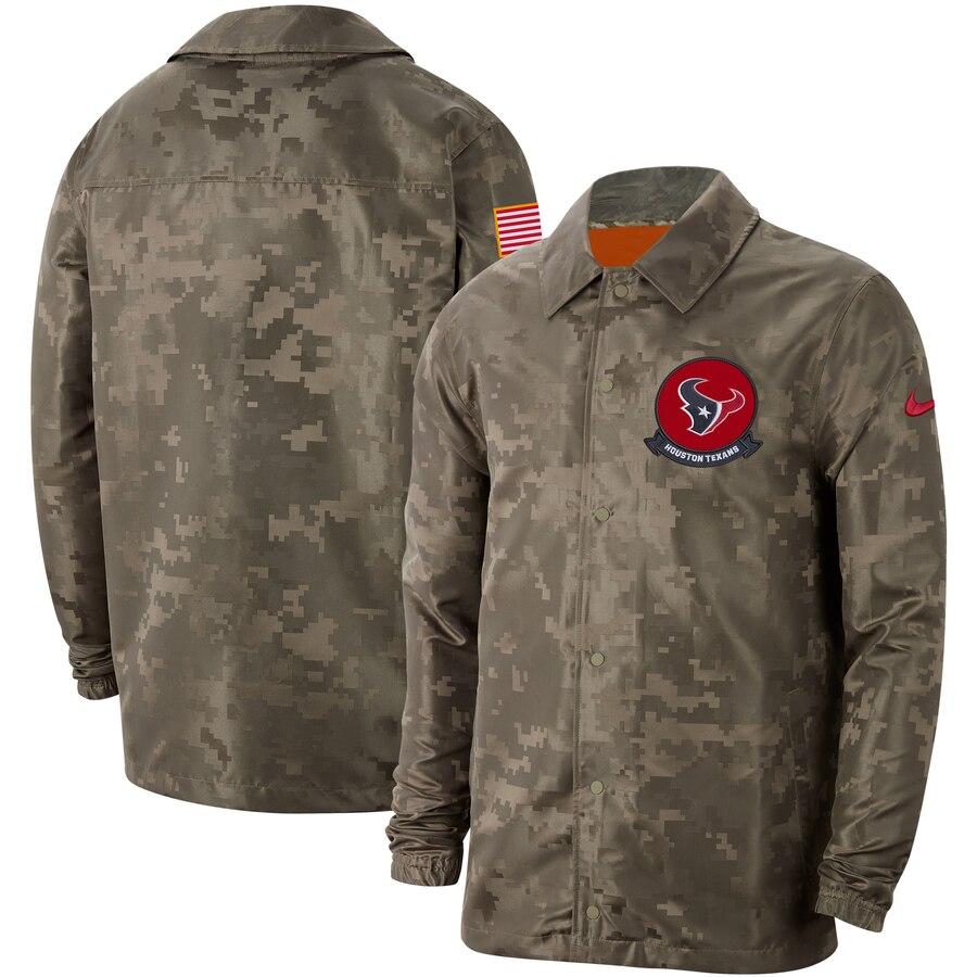 Men's Houston Texans Nike Camo 2019 Salute To Service Sideline Full Zip Lightweight Jacket