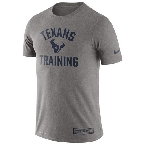 Men's Houston Texans Nike Heathered Gray Training Performance T-Shirt Men's Houston Texans Nike Heathered Gray Training Performance T-Shirt