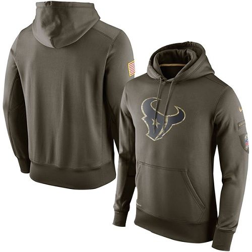 Men's Houston Texans Nike Olive Salute To Service KO Performance Hoodie Men's Houston Texans Nike Olive Salute To Service KO Performance Hoodie