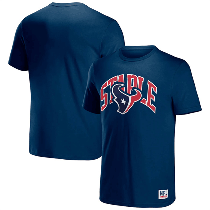 Men's Houston Texans X Staple Navy Logo Lockup T-Shirt Men's Houston Texans X Staple Navy Logo Lockup T-Shirt