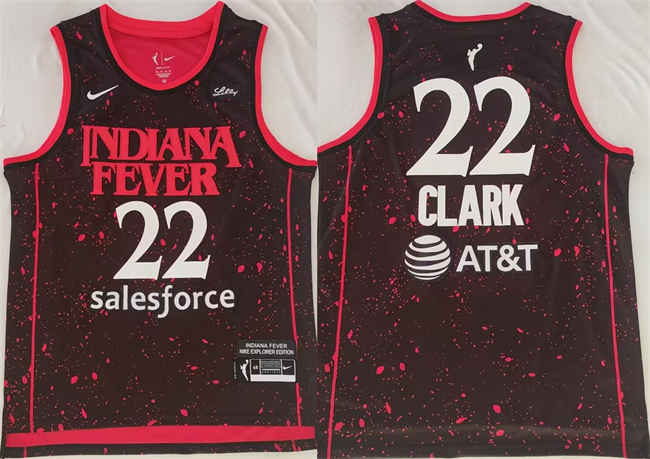 Men's Indiana Fever #22 Caitlin Clark Black Red Stitched Jersey Men's Indiana Fever #22 Caitlin Clark Black Red Stitched Jersey