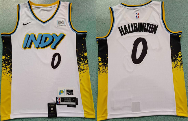 Men's Indiana Pacers #0 Tyrese Haliburton White 2024 25 City Edition Stitched Basketball Jersey Men's Indiana Pacers #0 Tyrese Haliburton White 2024 25 City Edition Stitched Basketball Jersey