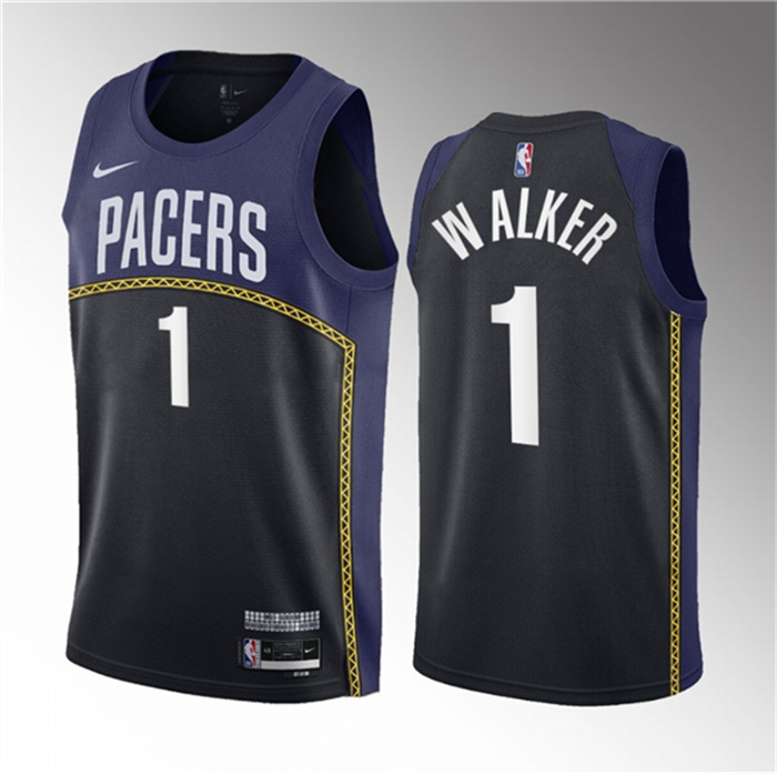 Men's Indiana Pacers #1 Jarace Walker Blue 2023 Draft City Edition Stitched Basketball Jersey Men's Indiana Pacers #1 Jarace Walker Blue 2023 Draft City Edition Stitched Basketball Jersey