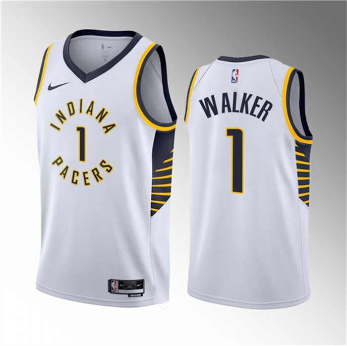 Men's Indiana Pacers #1 Jarace Walker White 2023 Draft Association Edition Stitched Basketball Jersey Men's Indiana Pacers #1 Jarace Walker White 2023 Draft Association Edition Stitched Basketball Jersey