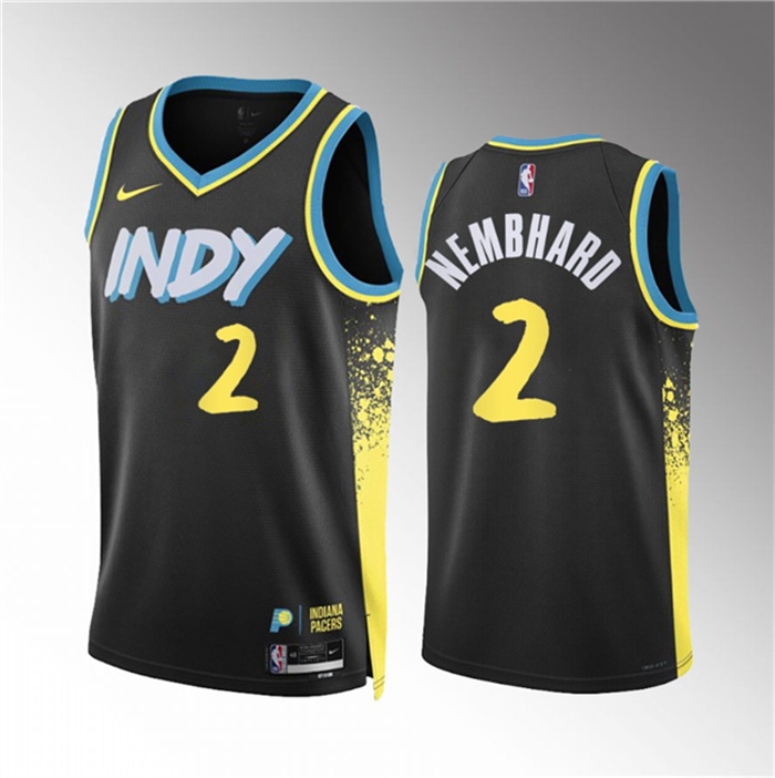 Men's Indiana Pacers #2 Andrew Nembhard Black 2023 24 City Edition Stitched Basketball Jersey Men's Indiana Pacers #2 Andrew Nembhard Black 2023 24 City Edition Stitched Basketball Jersey