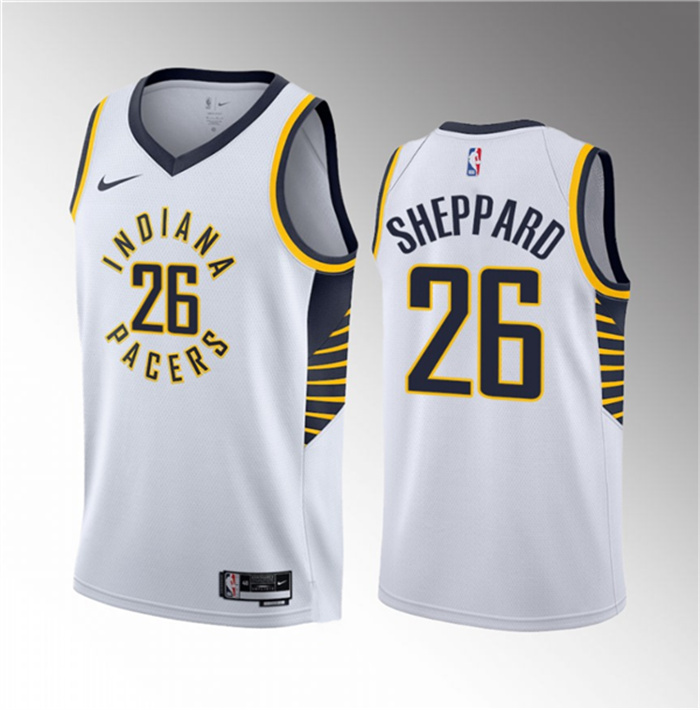 Men's Indiana Pacers #26 Ben Sheppard White 2023 Draft Association Edition Stitched Basketball Jersey Men's Indiana Pacers #26 Ben Sheppard White 2023 Draft Association Edition Stitched Basketball Jersey