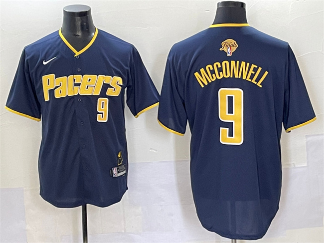 Men's Indiana Pacers #9 T.J. McConnell Navy 2025 Finals Vapor Stitched Baseball Jersey Men's Indiana Pacers #9 T.J. McConnell Navy 2025 Finals Vapor Stitched Baseball Jersey