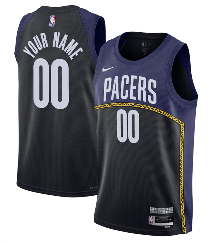 Men's Indiana Pacers Active Player Custom Navy Black 2022 2023 City Edition Stitched NBA Jersey Men's Indiana Pacers Active Player Custom Navy Black 2022 2023 City Edition Stitched NBA Jersey