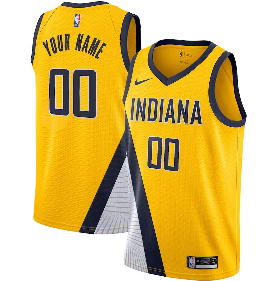 Men's Indiana Pacers Active Player Custom Yellow Swingman Stitched Jersey Men's Indiana Pacers Active Player Custom Yellow Swingman Stitched Jersey