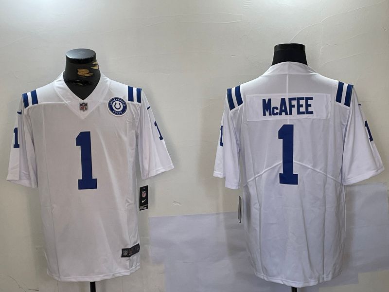 Men's Indianapolis Colts #1 Pat Mcafee White Vapor Untouchable Limited Stitched Jersey Men's Indianapolis Colts #1 Pat Mcafee White Vapor Untouchable Limited Stitched Jersey
