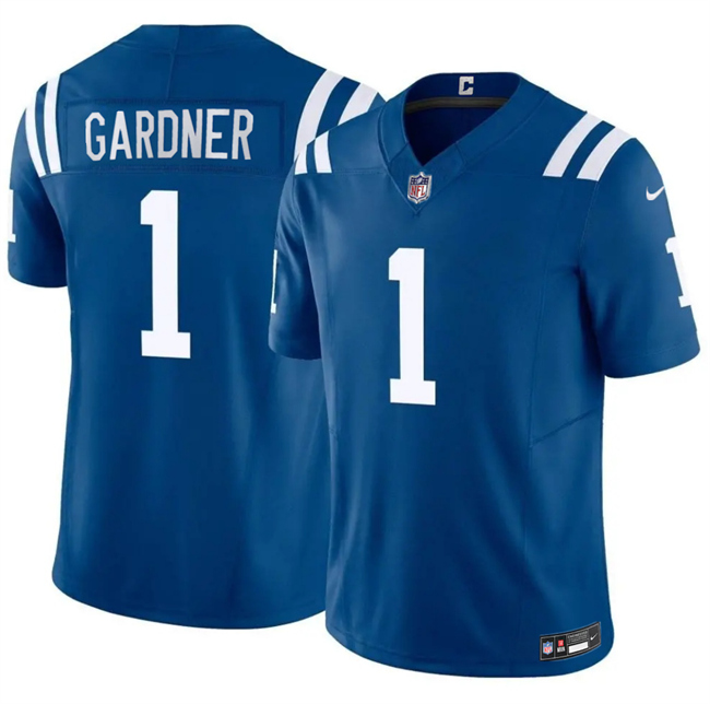 Men's Indianapolis Colts #1 Sauce Gardner Blue 2025 F.U.S.E. Vapor Limited Stitched Football Jersey Men's Indianapolis Colts #1 Sauce Gardner Blue 2025 F.U.S.E. Vapor Limited Stitched Football Jersey