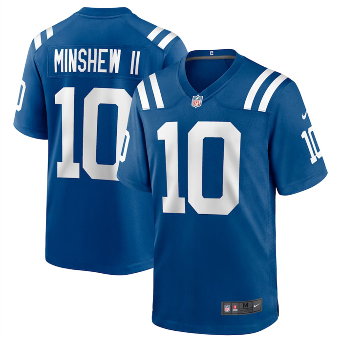 Men's Indianapolis Colts #10 Gardner Minshew Blue Stitched Football Game Jersey Men's Indianapolis Colts #10 Gardner Minshew Blue Stitched Football Game Jersey