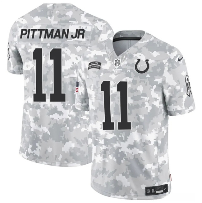 Men's Indianapolis Colts #11 Michael Pittman Jr. 2024 F.U.S.E Arctic Camo Salute To Service Limited Stitched Football Jersey Men's Indianapolis Colts #11 Michael Pittman Jr. 2024 F.U.S.E Arctic Camo Salute To Service Limited Stitched Football Jersey