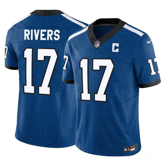 Men's Indianapolis Colts #17 Philip Rivers Blue 2025 F.U.S.E. Throwback Vapor Limited Stitched Football Jersey Men's Indianapolis Colts #17 Philip Rivers Blue 2025 F.U.S.E. Throwback Vapor Limited Stitched Football Jersey