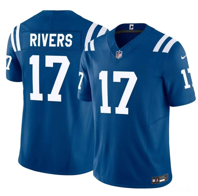 Men's Indianapolis Colts #17 Philip Rivers Blue 2025 F.U.S.E. Vapor Limited Stitched Football Jersey Men's Indianapolis Colts #17 Philip Rivers Blue 2025 F.U.S.E. Vapor Limited Stitched Football Jersey