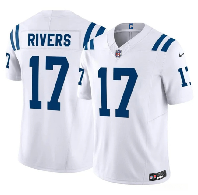 Men's Indianapolis Colts #17 Philip Rivers White 2025 F.U.S.E. Vapor Limited Stitched Football Jersey Men's Indianapolis Colts #17 Philip Rivers White 2025 F.U.S.E. Vapor Limited Stitched Football Jersey