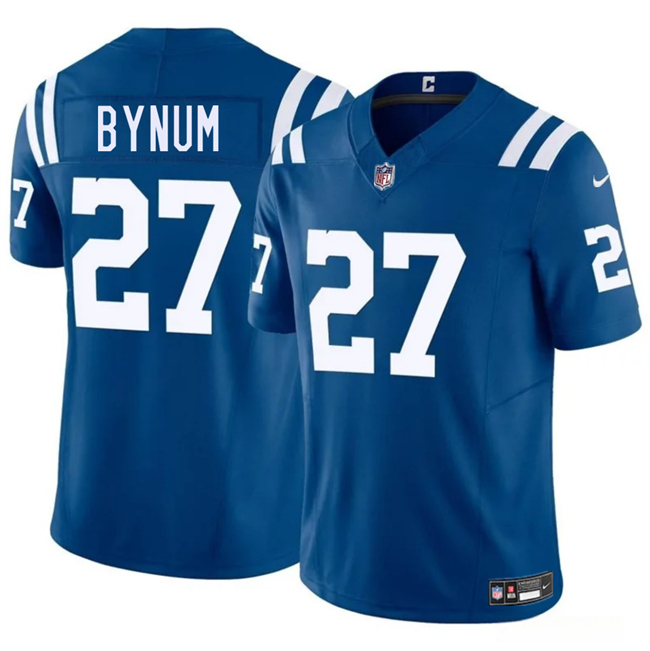 Men's Indianapolis Colts #27 Cam Bynuml Blue 2025 F.U.S.E. Vapor Limited Stitched Football Jersey
