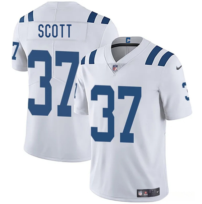 Men's Indianapolis Colts #37 Daniel Scott White 2025 Vapor Limited Stitched Football Jersey