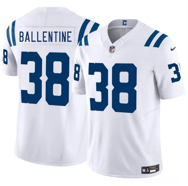 Men's Indianapolis Colts #38 Corey Ballentine White 2025 F.U.S.E. Vapor Limited Stitched Football Jersey