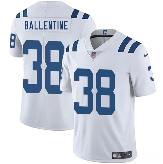 Men's Indianapolis Colts #38 Corey Ballentine White 2025 Vapor Limited Stitched Football Jersey
