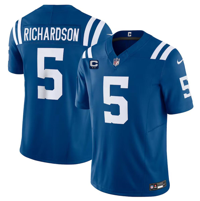 Men's Indianapolis Colts #5 Anthony Richardson Blue 2024 F.U.S.E. With 2-Star C Patch Vapor Limited Stitched Football Jersey Men's Indianapolis Colts #5 Anthony Richardson Blue 2024 F.U.S.E. With 2-Star C Patch Vapor Limited Stitched Football Jersey
