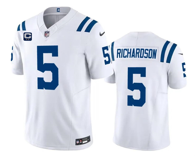 Men's Indianapolis Colts #5 Anthony Richardson White 2024 F.U.S.E. With 2-Star C Patch Vapor Limited Stitched Football Jersey Men's Indianapolis Colts #5 Anthony Richardson White 2024 F.U.S.E. With 2-Star C Patch Vapor Limited Stitched Football Jersey