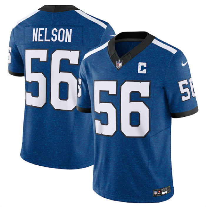 Men's Indianapolis Colts #56 Quenton Nelson Royal 2023 F.U.S.E. Indiana Nights Limited Stitched Football Jersey Men's Indianapolis Colts #56 Quenton Nelson Royal 2023 F.U.S.E. Indiana Nights Limited Stitched Football Jersey