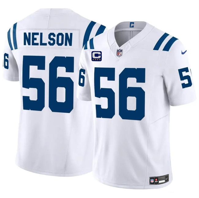 Men's Indianapolis Colts #56 Quenton Nelson White 2024 F.U.S.E. With 4-Star C Patch Vapor Limited Stitched Football Jersey Men's Indianapolis Colts #56 Quenton Nelson White 2024 F.U.S.E. With 4-Star C Patch Vapor Limited Stitched Football Jersey