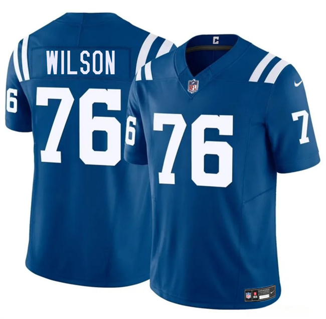 Men's Indianapolis Colts #76 Jack Wilson Blue 2025 F.U.S.E. Vapor Limited Stitched Football Jersey