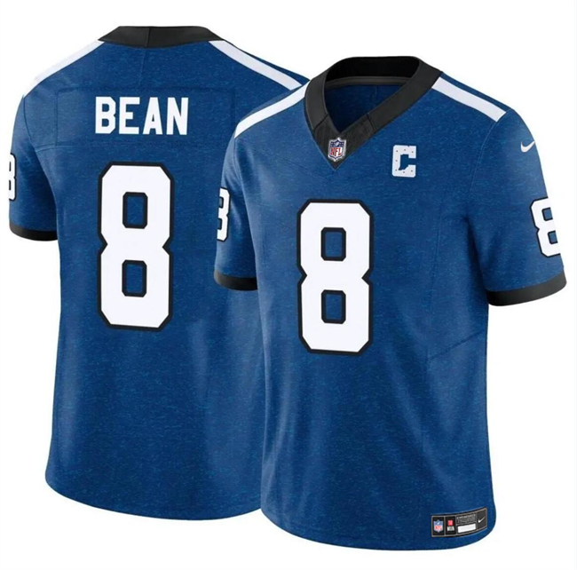 Men's Indianapolis Colts #8 Jason Bean Blue 2024 F.U.S.E. Throwback Vapor Limited Stitched Football Jersey Men's Indianapolis Colts #8 Jason Bean Blue 2024 F.U.S.E. Throwback Vapor Limited Stitched Football Jersey